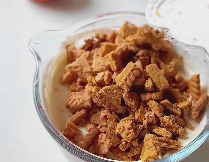 add 45g crushed biscoff cookies add 45g crushed biscoff cookies