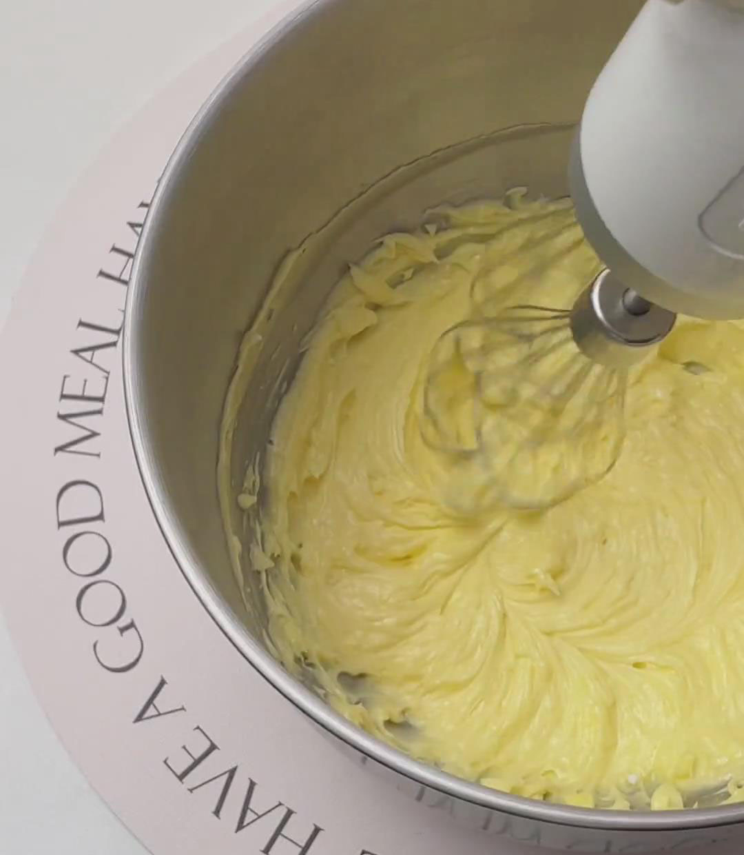 beat the butter mixture at low speed