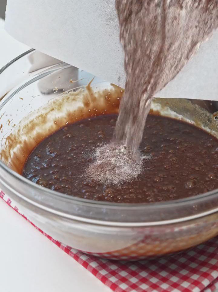 combine wet and dry ingredients