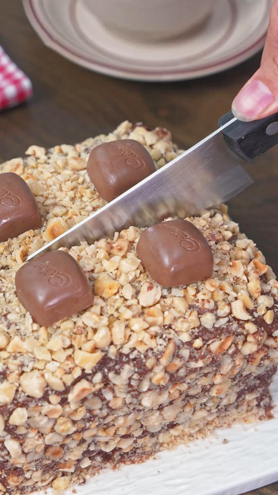 cut the cake into appropriate sized pieces