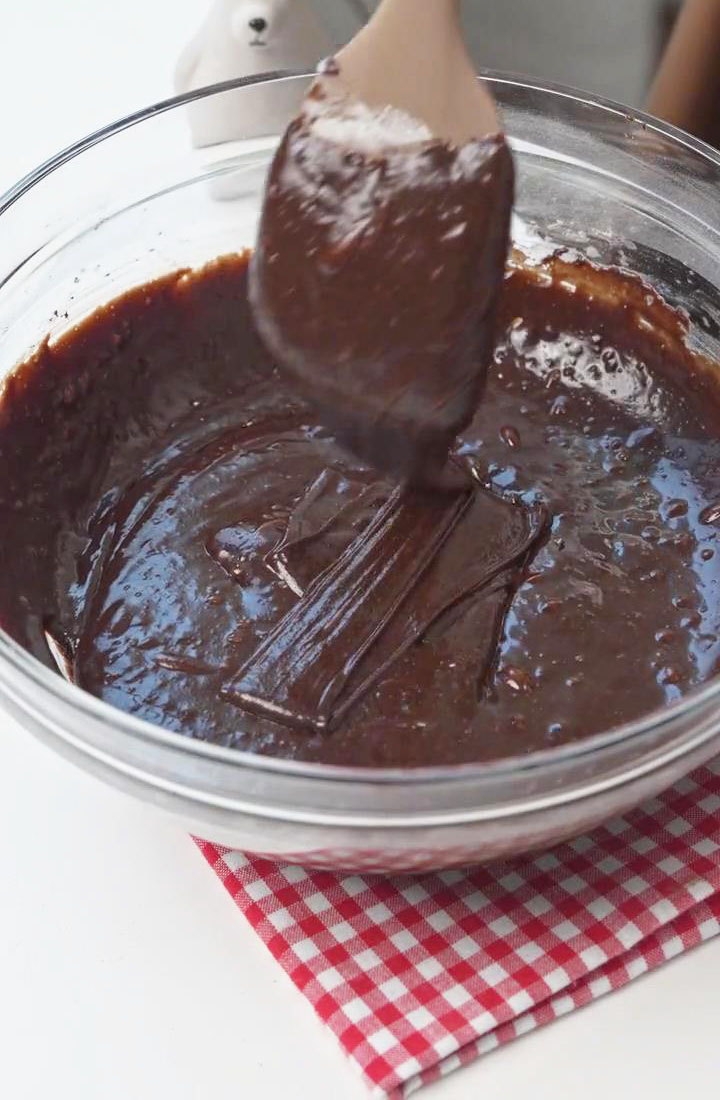 gently mix from the bottom up to avoid overmixing2