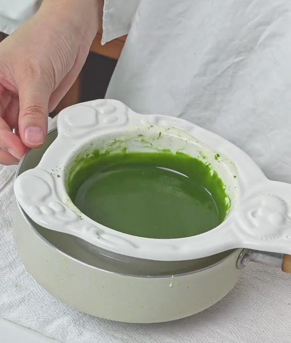 matcha ganache preparation