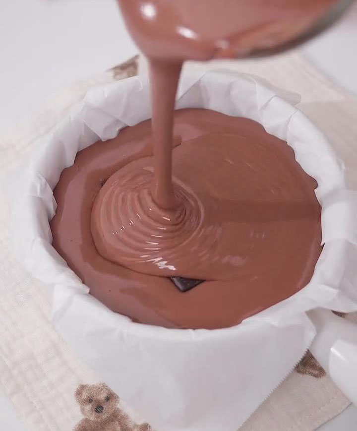 pour the remaining batter over the chocolate
