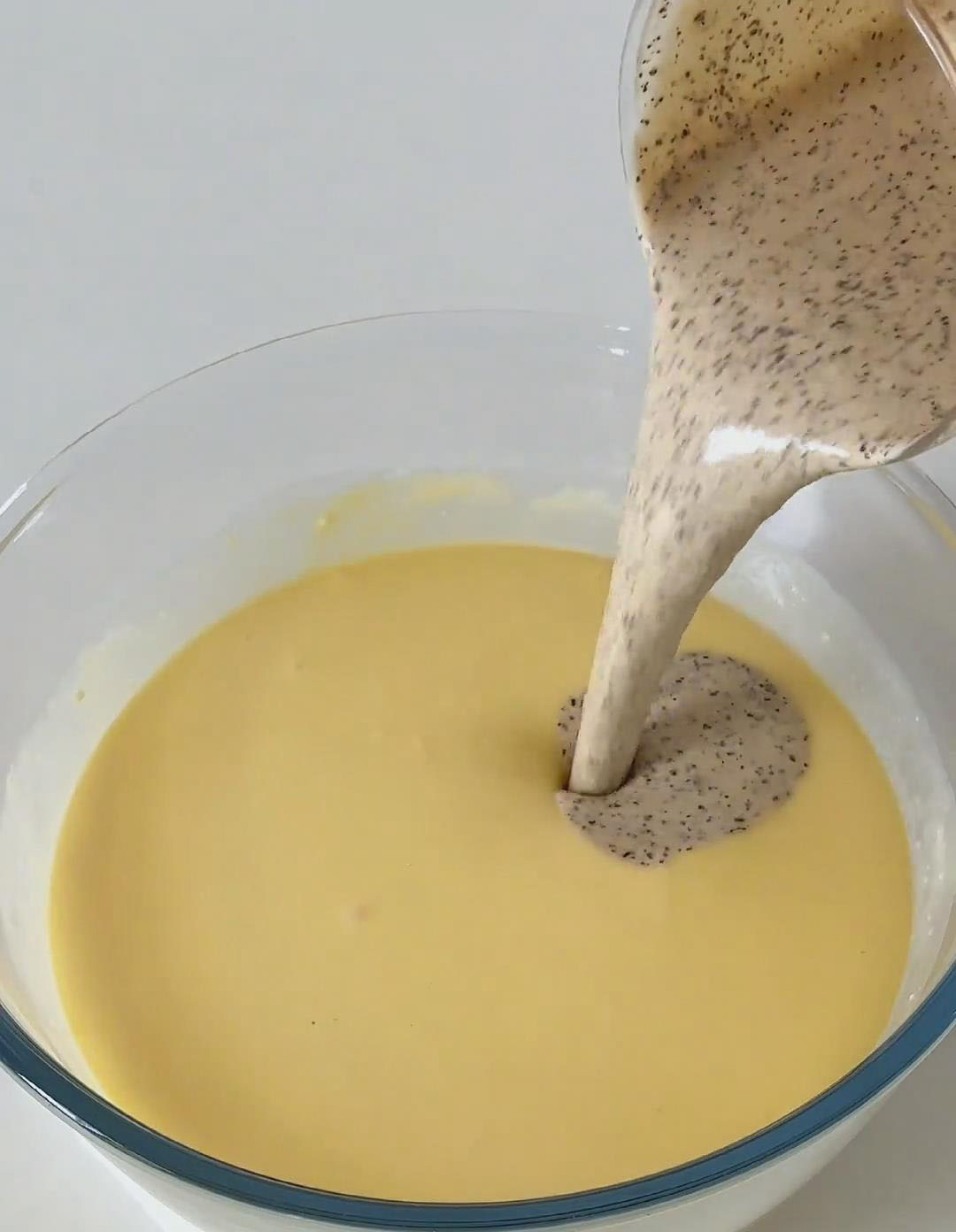 pour the steeped earl grey cream into the cheese mixture pour the steeped earl grey cream into the cheese mixture