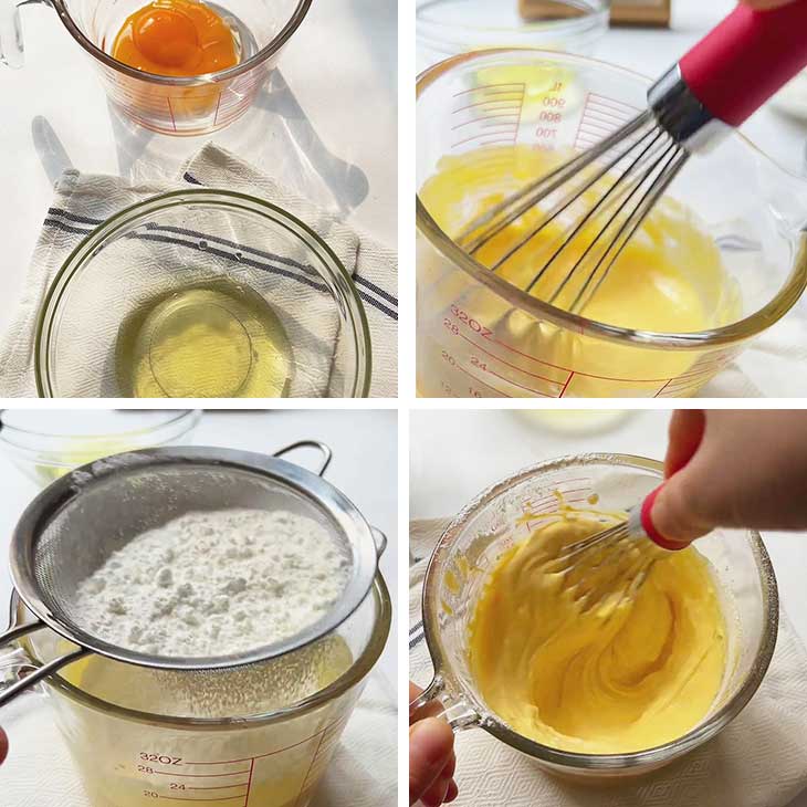 prepare the egg yolk mixture