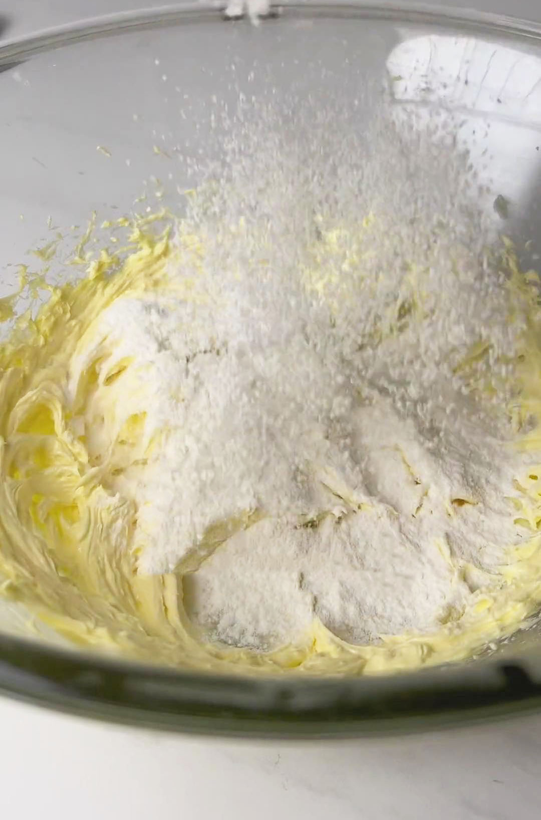sift the 145g cake flour into the bowl