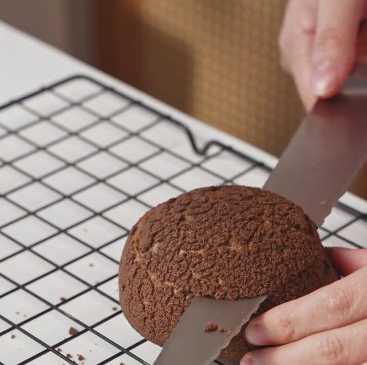 slice the top third off each puff using a serrated knife
