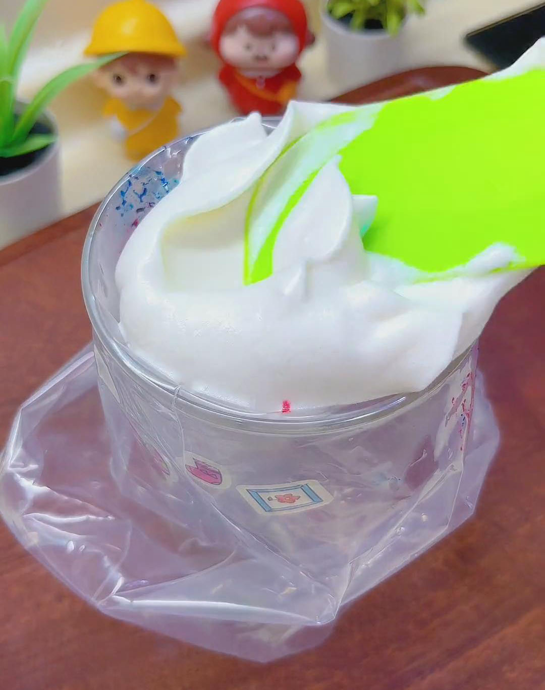transfer the whipped egg white mixture into the piping bag