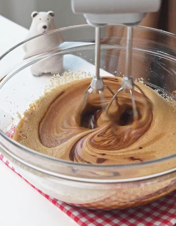 use an electric mixer to blend it together until fully combined