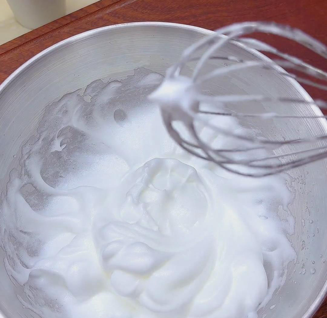 whip until the egg white reaches stiff peaks
