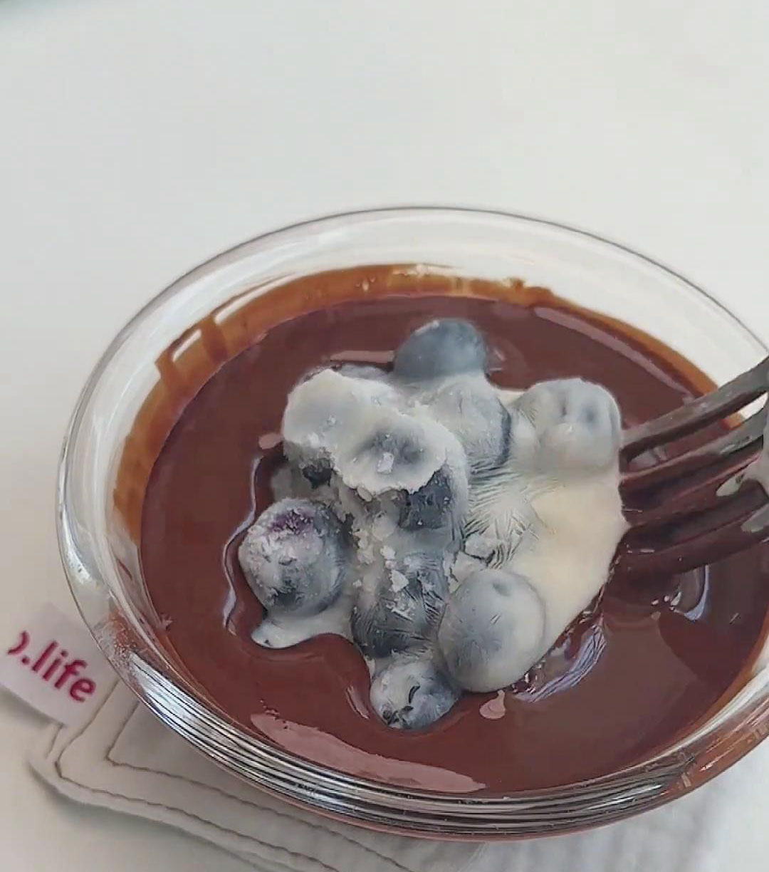 dip each cluster into the melted chocolate
