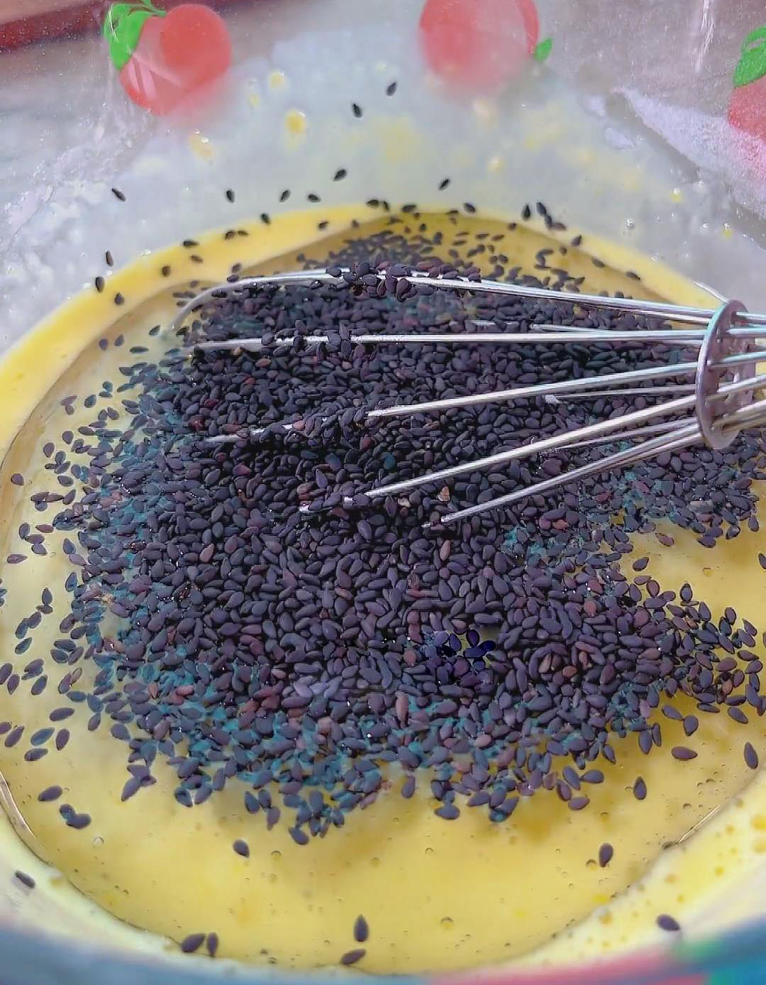 incorporate oil and sesame seeds