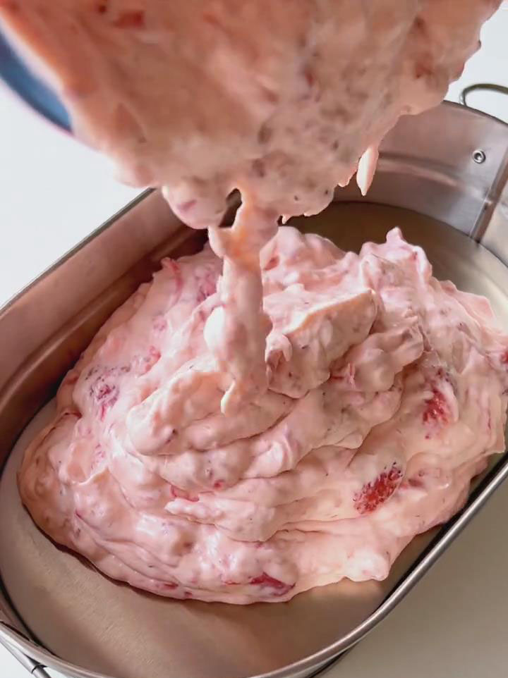 pour the ice cream base into a container