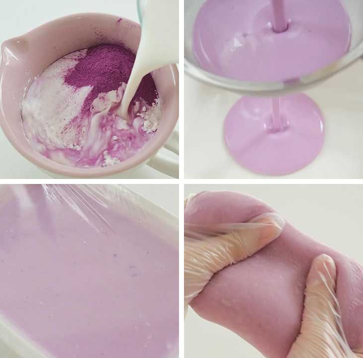 preparing the mochi dough