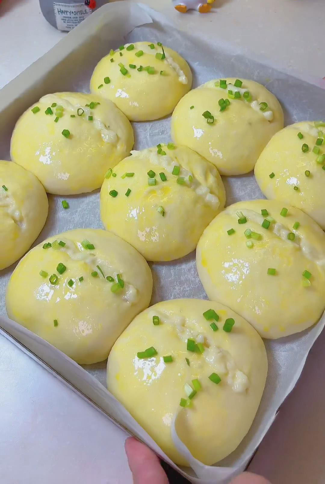 spread the garlic butter into the slits