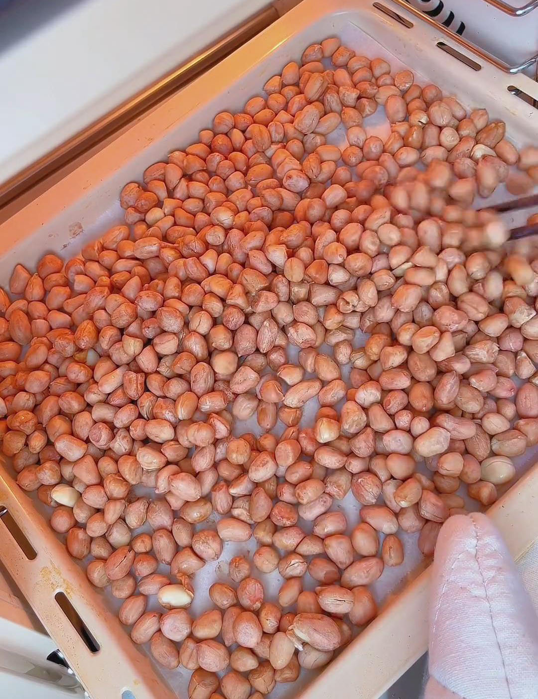 stir the peanuts with a spatula every 10 minutes