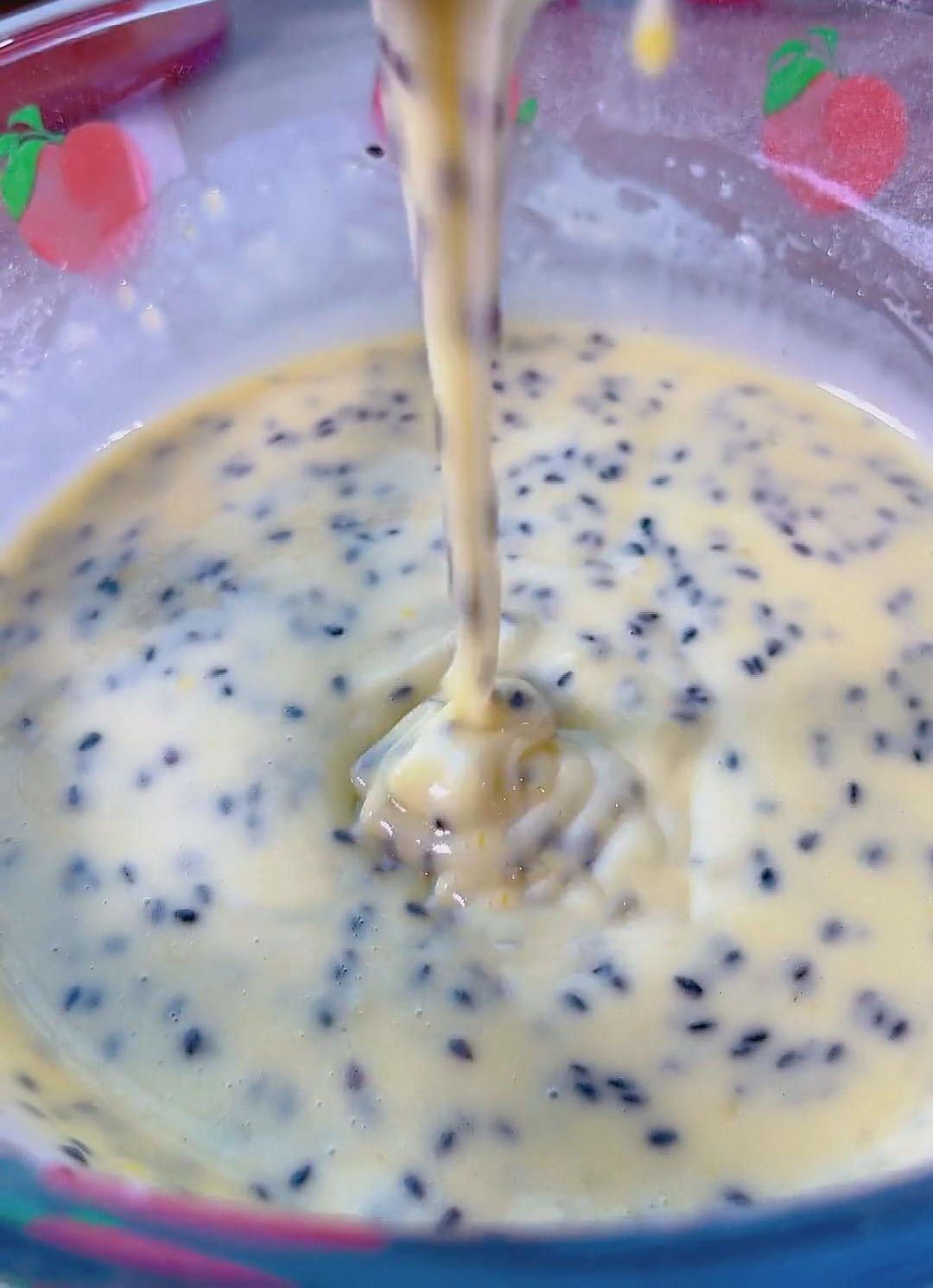 the batter becomes smooth and slightly thick