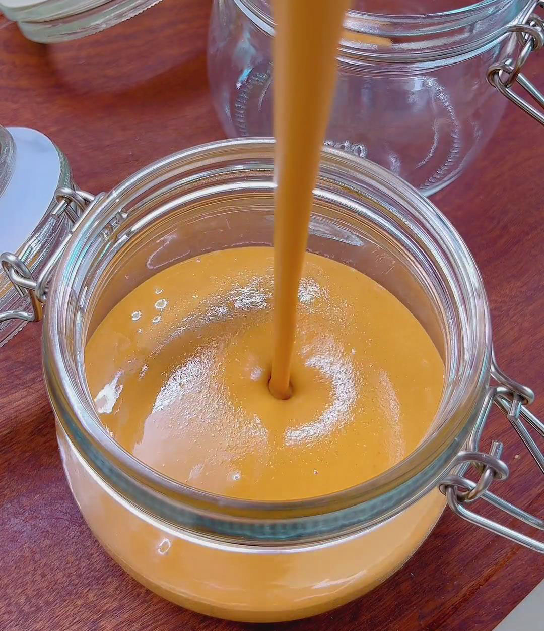 transfer the peanut butter into a clean airtight container