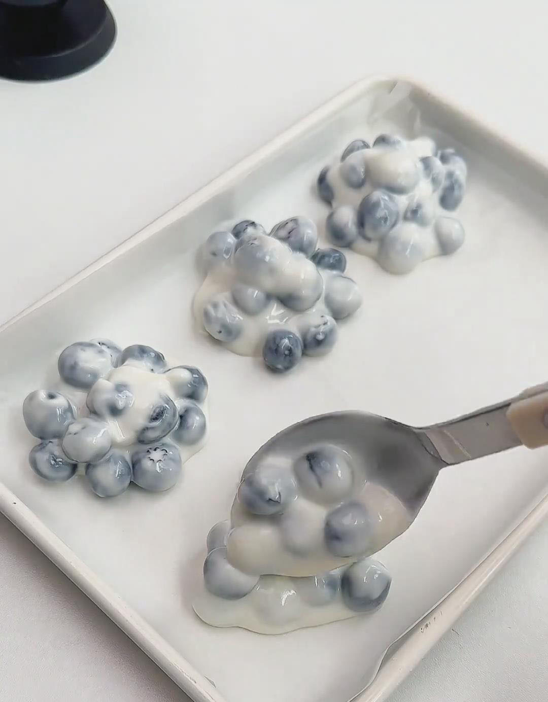 use a spatula to form small clusters