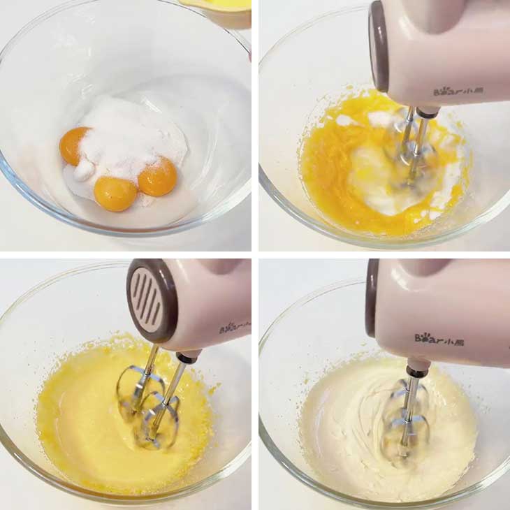whip the egg yolks