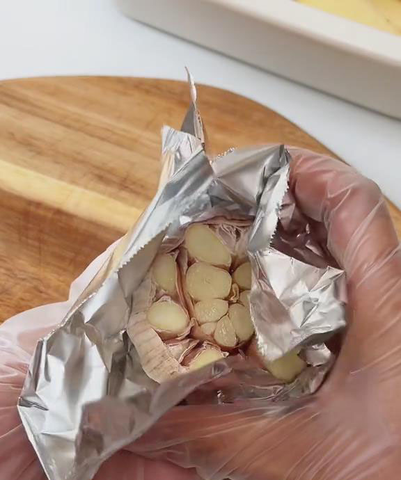 wrap the garlic in aluminum foil