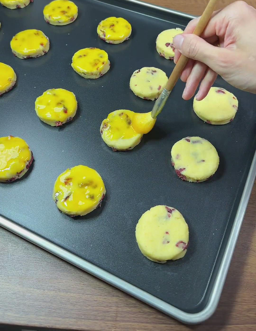 brush the top of each scone with the egg wash brush the top of each scone with the egg wash
