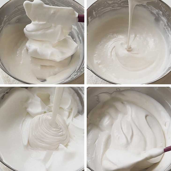 combine the cake batter and meringue