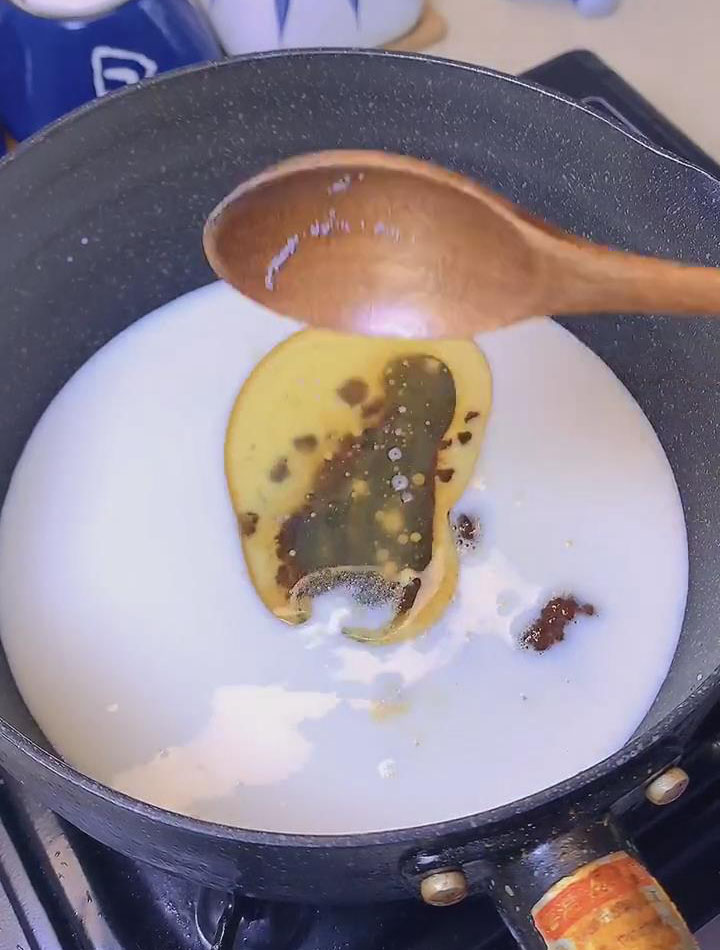 in a pan combine the milk vegetable oil brown sugar and salt in a pan combine the milk vegetable oil brown sugar and salt