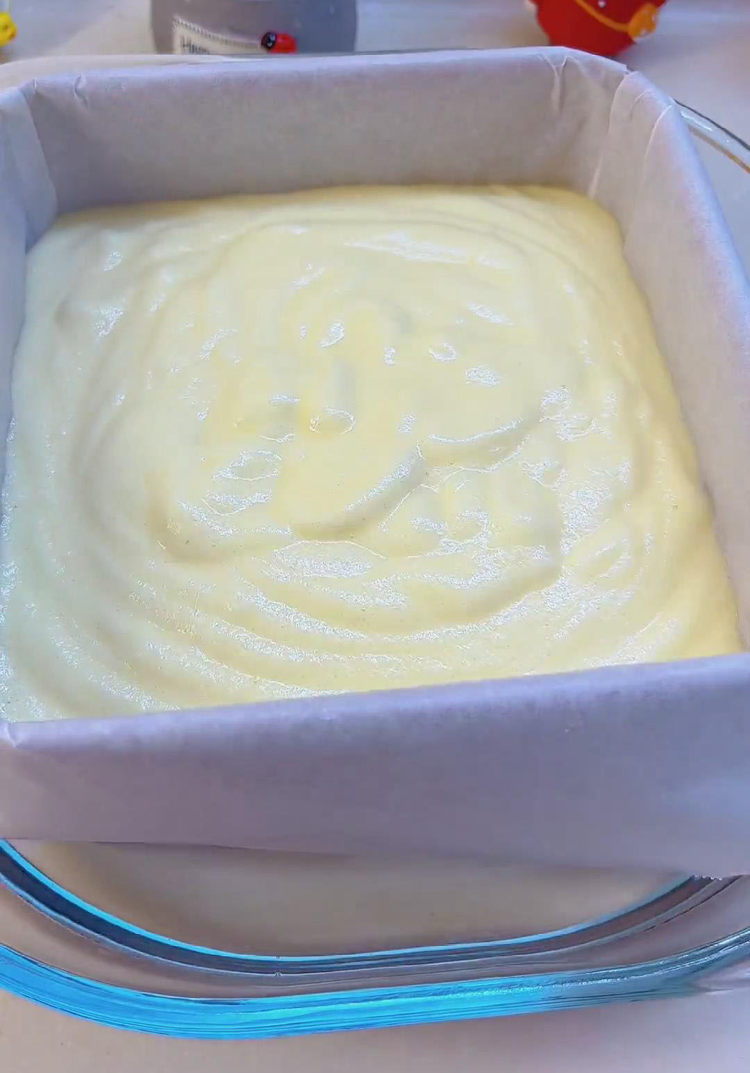 place the pan with the batter into this larger pan