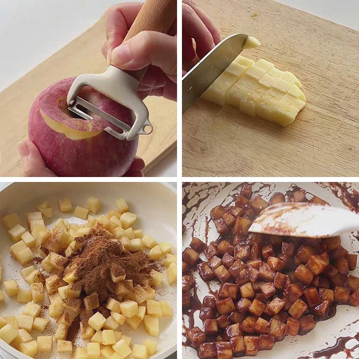 prepare the apple cinnamon filling