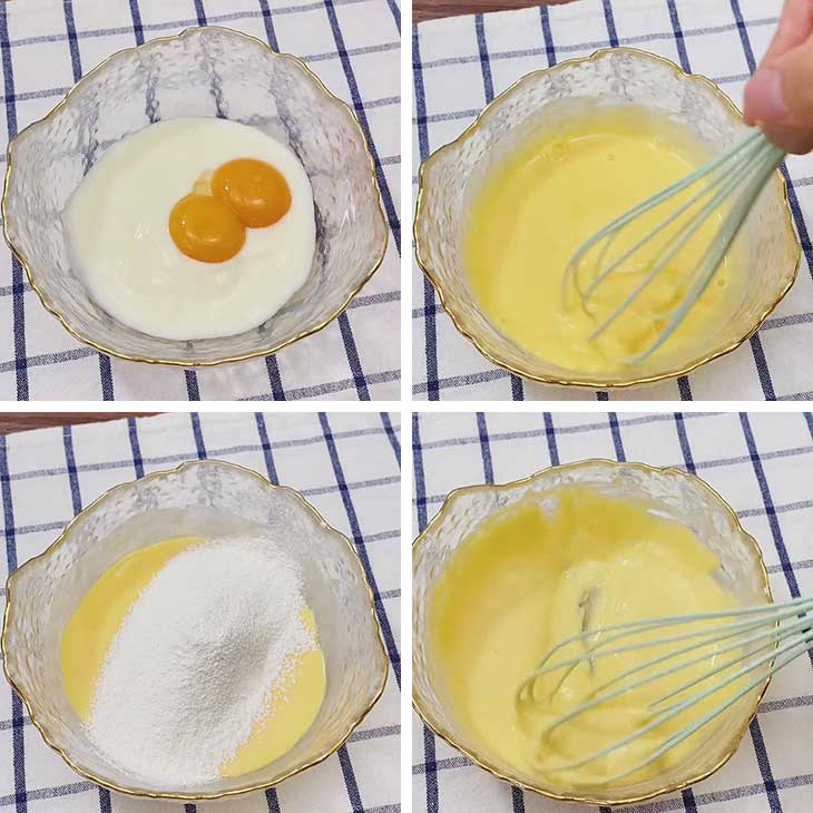 prepare the egg yolk batter