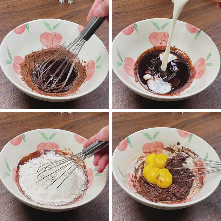 preparing the cake base