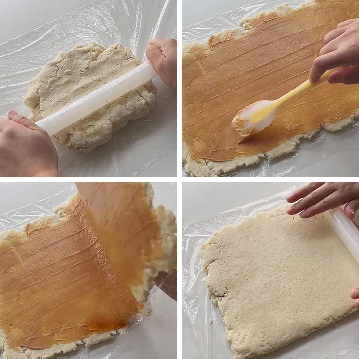 roll out and add peanut butter roll out and add peanut butter